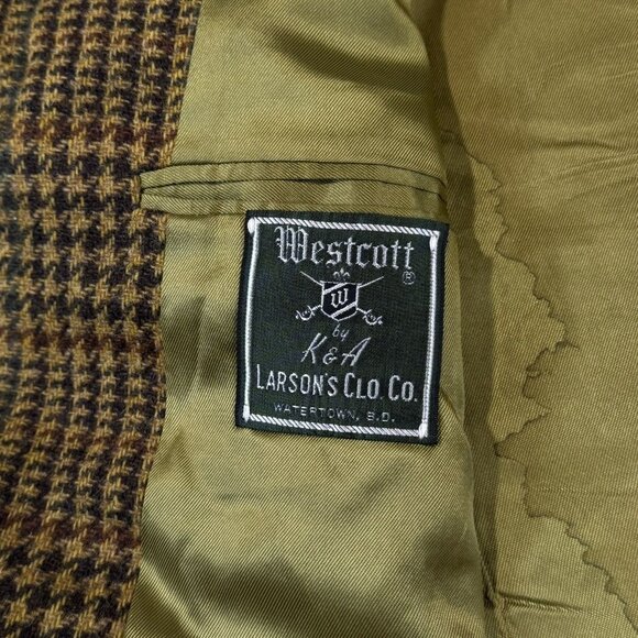 Vintage Westcott By K&A Mens Houndstooth Blazer Jacket Notch Lapel Pockets USA - Picture 8 of 12